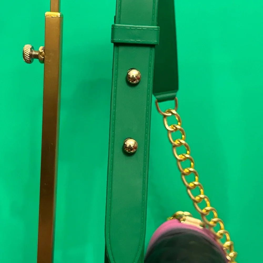 3 am USA Mix Tone Jelly Textured Crossbody Bag Approx. w/Charm 10 x 7 x 3.5 - Picture 11 of 17